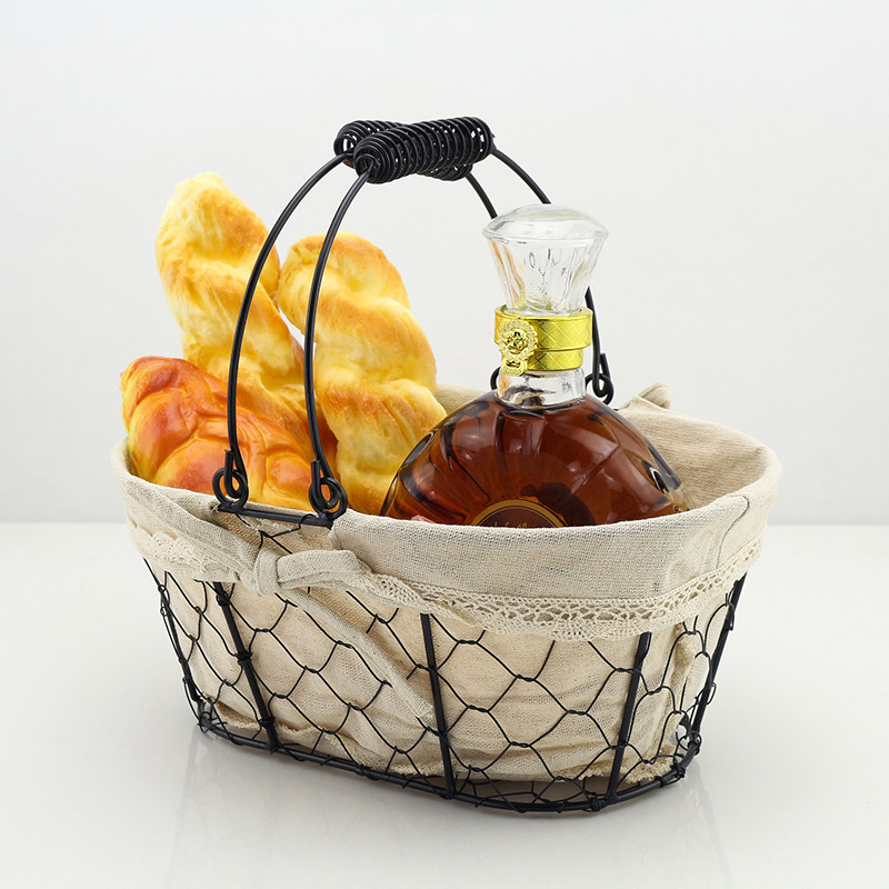 收纳篓仿真面包道具洋酒套装样板房创意摆件橱柜卫家具饰品北欧风