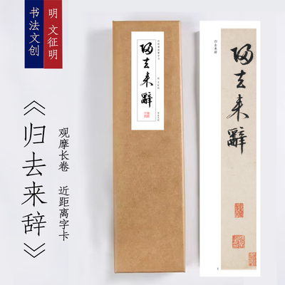 文征明行草书归去来辞《文征明归去来辞》书法装饰画书法字卡手卷