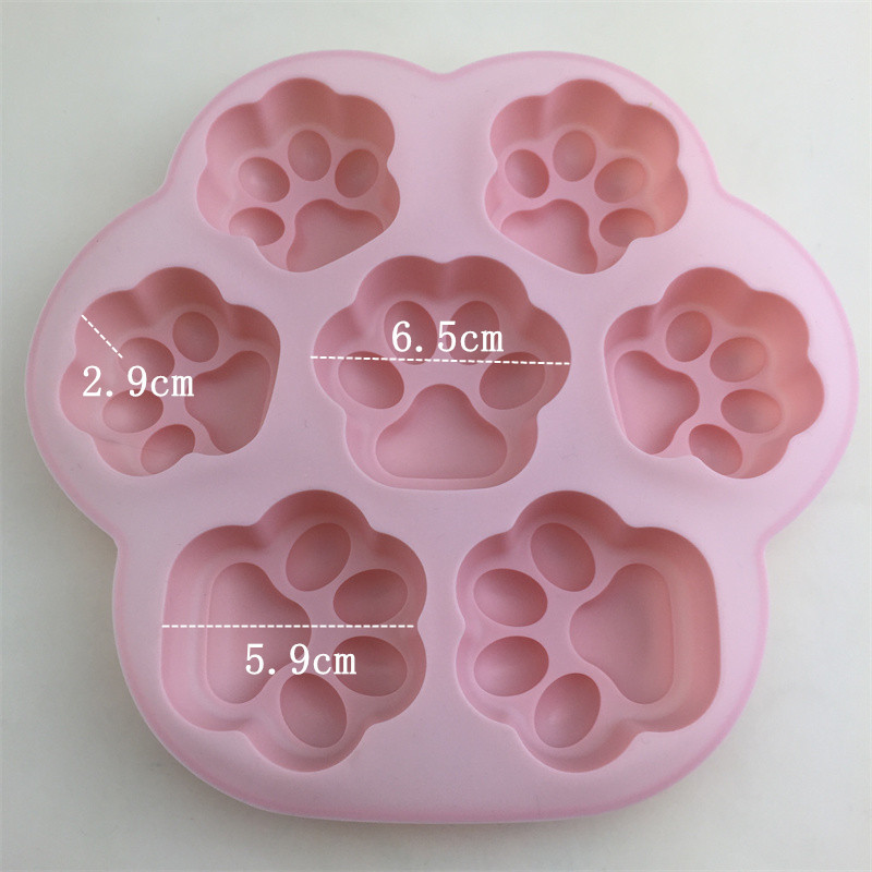 硅胶7连猫爪模具蛋糕雪糕