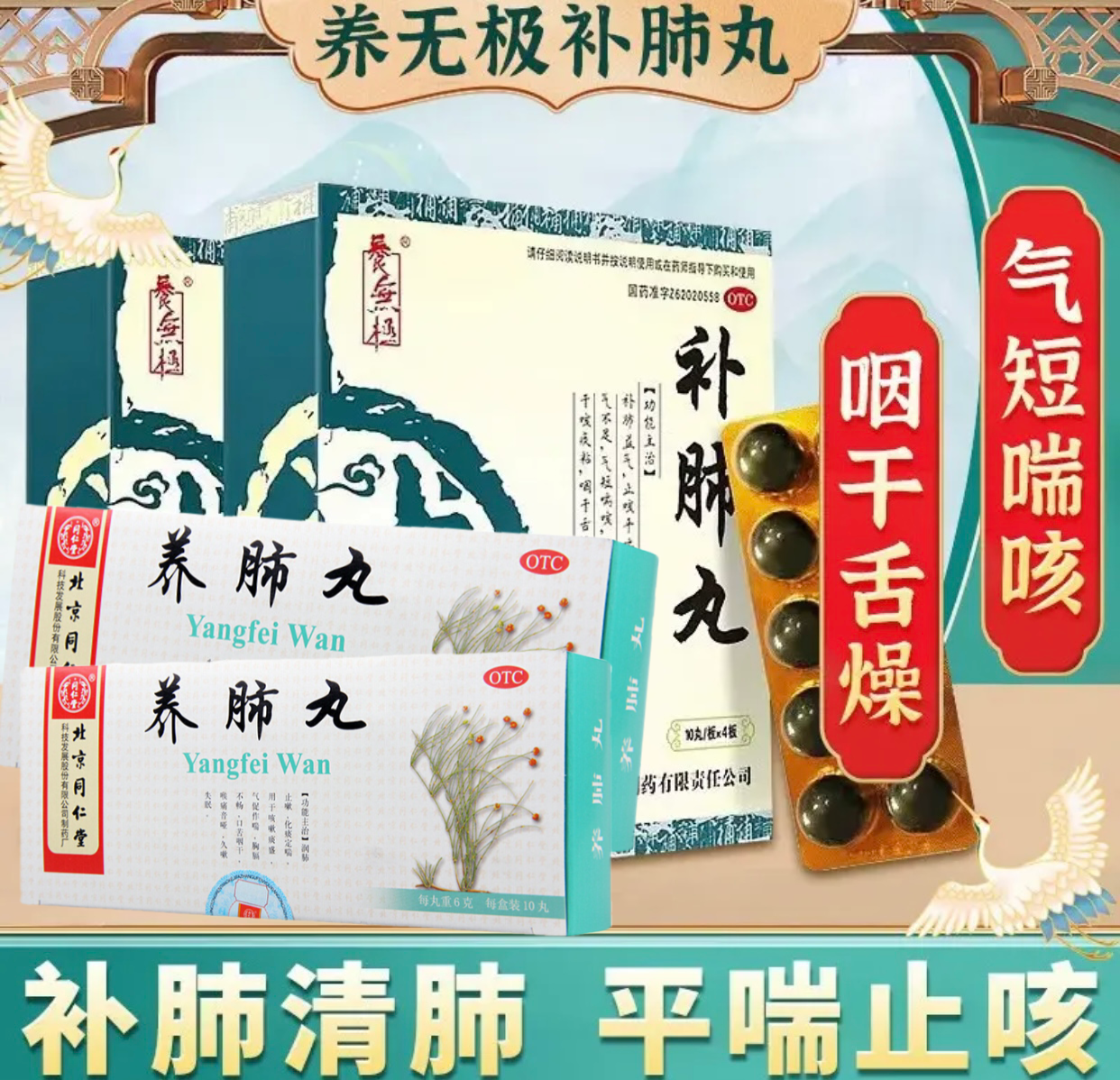 养肺丸北京同仁堂补肺丸官方旗舰店正品补肺化痰散结方补肺养肺dt