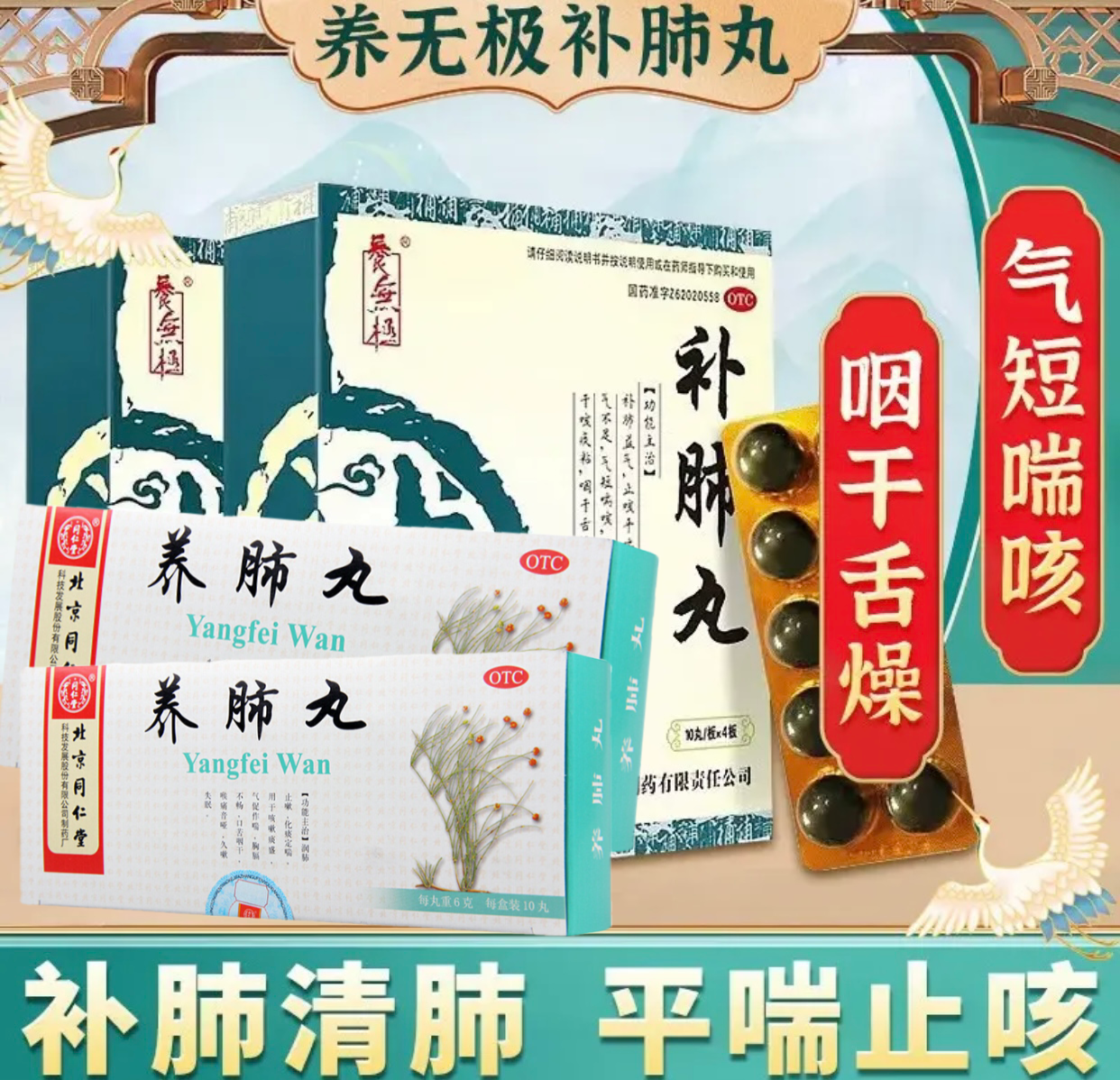 养肺丸北京同仁堂补肺丸官方旗舰店正品补肺化痰散结方补肺养肺DT OTC药品/国际医药 感冒咳嗽 原图主图