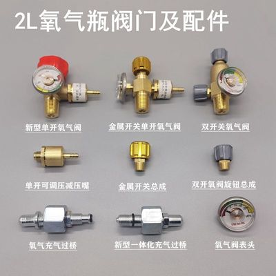 氧气瓶过气桥焊炬配件2l可携式焊具减压阀制冷空调维修带表阀门