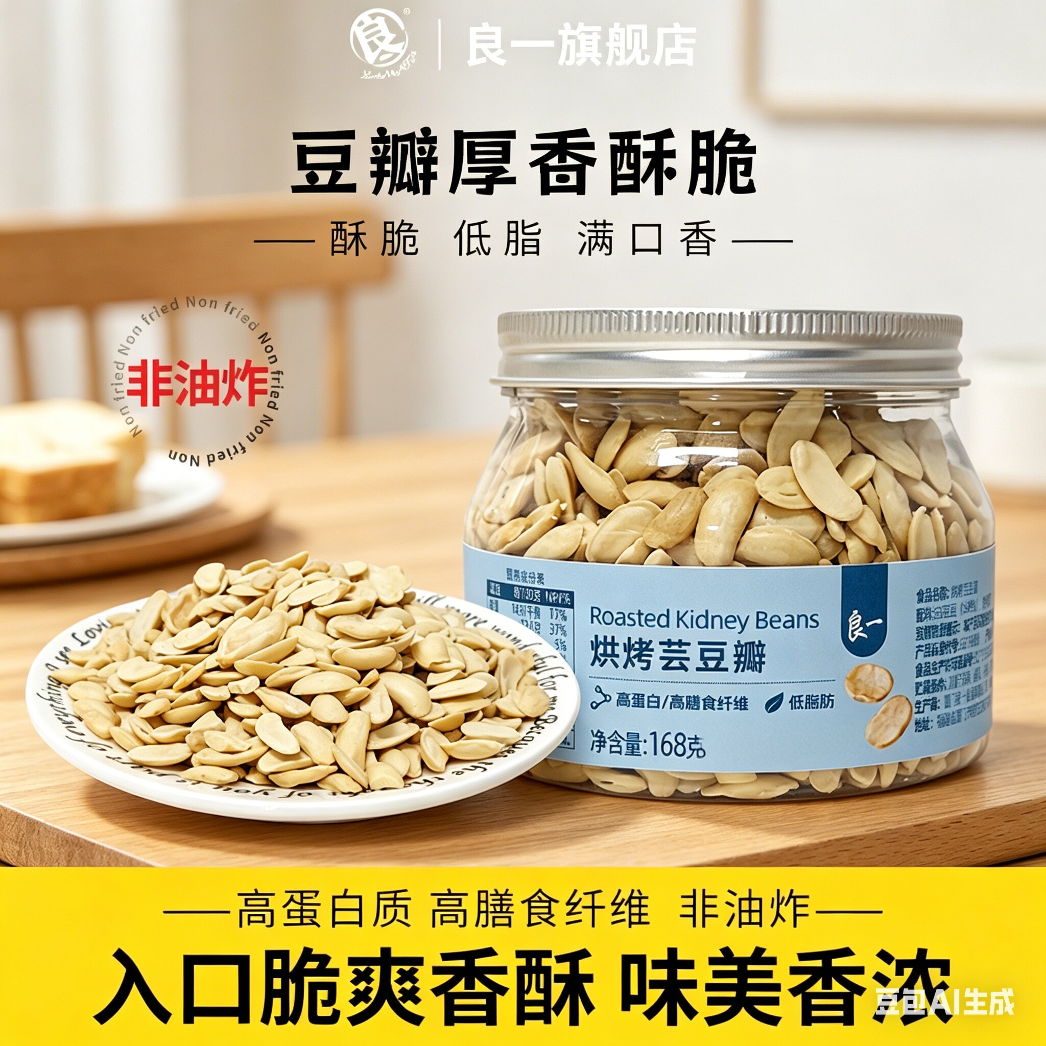 良一烘烤芸豆非油炸高蛋白低脂