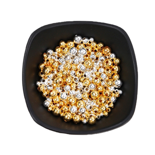 金银散珠光面圆珠diy手工手链项链配件3mm/4mm/6mm/8mm镀金银珠子