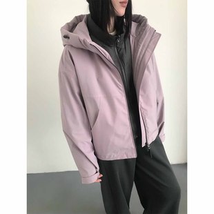 秋冬潮流时尚休闲连帽羽绒棉服可拆卸两件套宽松短款风衣外套ZGC