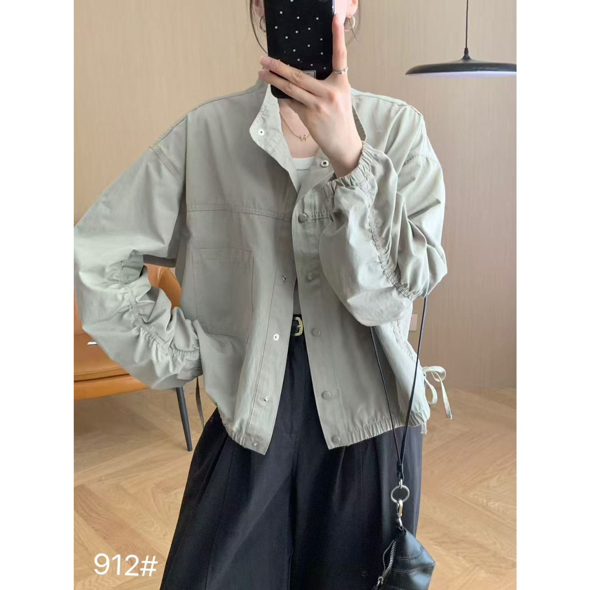 甜酷少女日系秋装外套短款工装机能风抽绳设计感立领夹克女ZLG14,运动服/休闲服装,棒球服,淘宝优惠券,粉丝福利购,淘宝优惠卷