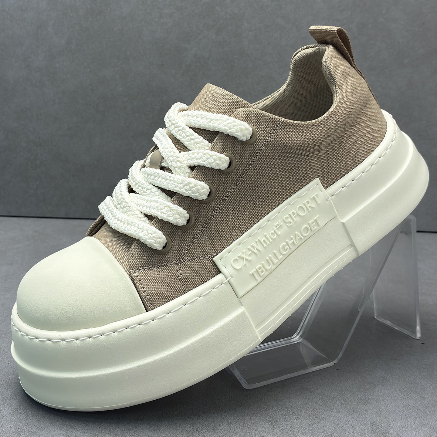 帆布鞋男款时尚百搭厚底布鞋男生大头鞋春季新款透气板鞋男8A066