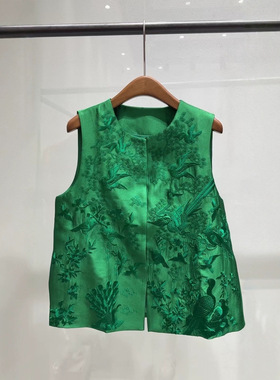 南油高端【箴言】2160B高定重工刺绣丝毛新中式马甲