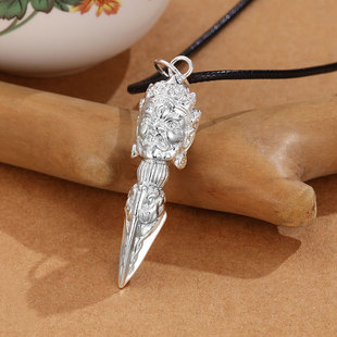 金萨文化 「普巴橛」925纯银大黑天普巴橛吊坠念珠配饰金刚橛吊坠