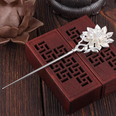 S999足银发簪ins女纯银盘头银簪子头饰发饰头簪头钗簪子发钗国风