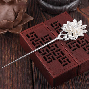 S999足银发簪ins女纯银盘头银簪子头饰发饰头簪头钗簪子发钗国风