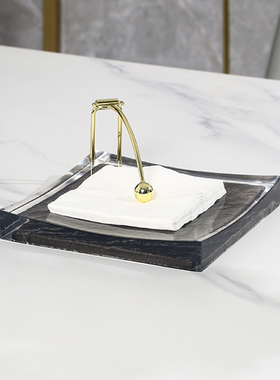 方形餐巾纸架托压纸座纸巾压台会所纸巾盘正方形纸巾架方纸巾托盘