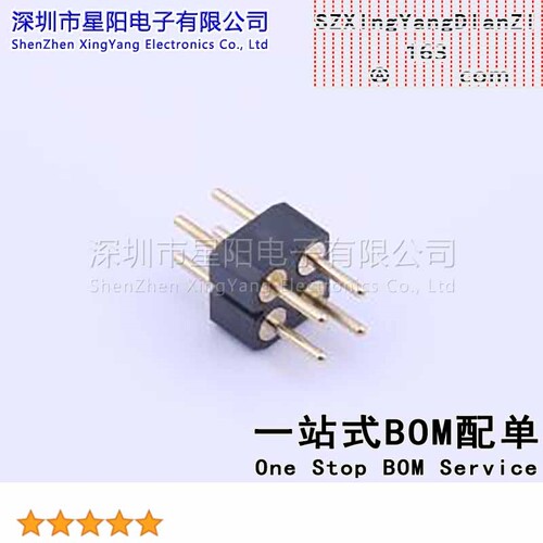 X5521WV-2X02-C35D35-1000 (5Pcs)2.54mm 2x2P直插 圆针 排数 双