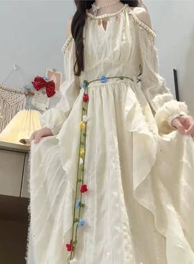 法式甜美针织花朵腰链超仙百搭腰带配连衣裙小众腰饰配饰新品