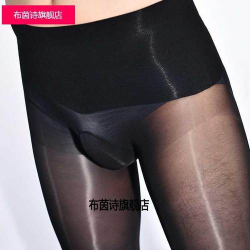 新款912针油亮光腿神器马油袜无缝套男士丝袜性感丝滑
