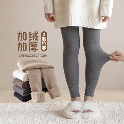 女童打底裤冬季加绒加厚儿童裤袜不连脚冬天外穿保暖女宝宝打底袜