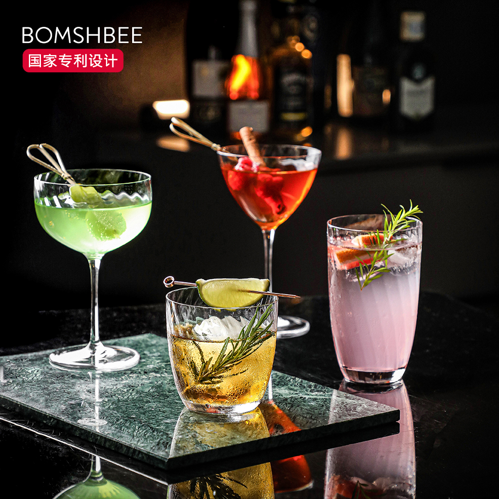 美国BOMSHBEE邦舒比 Ritz系列轻奢水晶玻璃杯 鸡尾酒杯 洋酒杯
