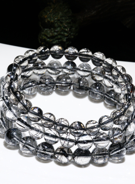 弘利珠宝黑发手串水晶饰品礼物天