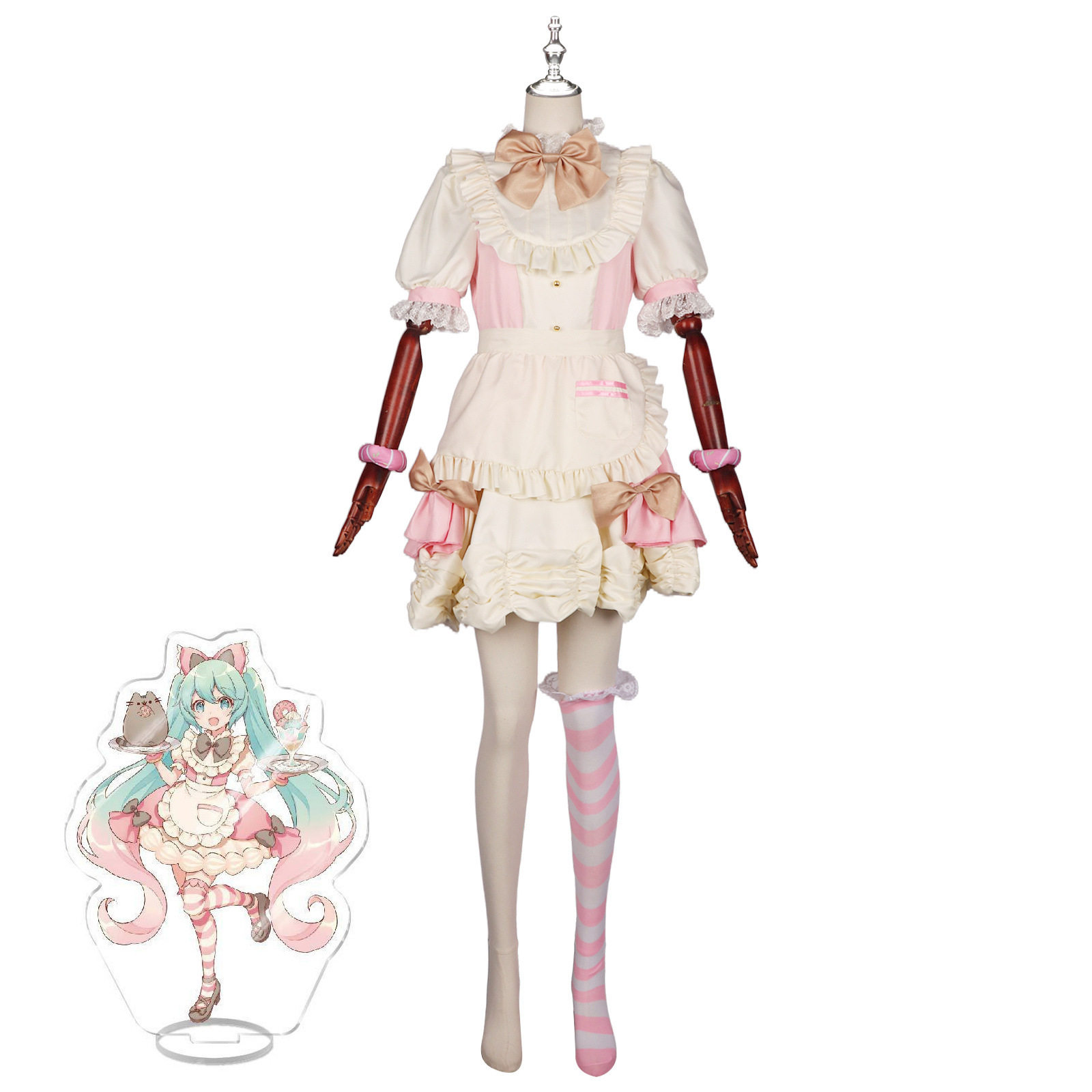 初音cos胖吉猫奶油蜜桃 可爱女装软萌猫耳软妹cos服动漫表演服