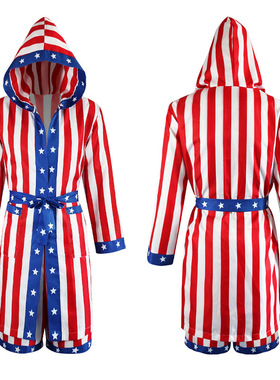 拳王拳击Rocky Balboa儿童战袍拳击服美国星条披袍意大利种马服装