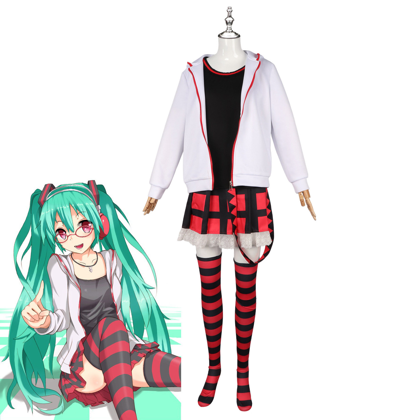 初音动漫cos服 VOCALOID眼镜娘cosplay服饰二次元动漫服服装