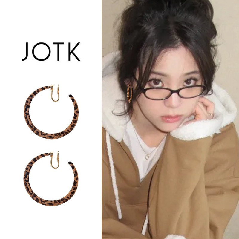 复古港风豹纹蚊香盘耳夹女2025新款秋冬无耳洞耳环美拉德小众耳饰,饰品/流行首饰/时尚饰品新,耳夹,淘宝优惠券,粉丝福利购,淘宝优惠卷