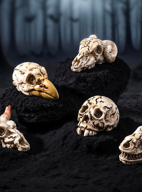 恐怖树脂骷髅头摆件复活节装饰