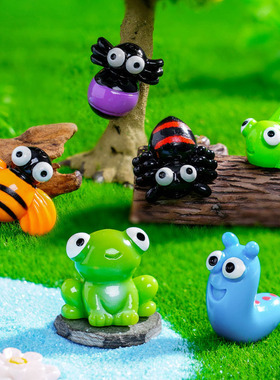 微景观创意可爱卡通小动物摆件桌面多肉花盆装饰品迷你树脂小摆设