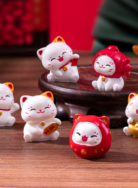 微景观创意卡通可爱招财猫公仔