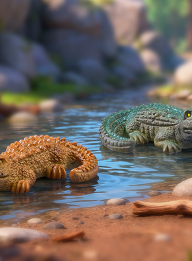 微景观可爱树脂动物写实鳄鱼摆件