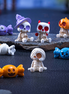 微景观创意卡通小鬼万圣节可爱树脂小人摆件桌面装饰车载摆设小鬼