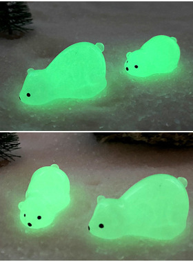 树脂可爱微景观摆件北极熊