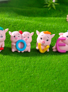 微景观造景手工装饰小动物摆件创意可爱卡通小猪桌面摆设蛋糕摆设