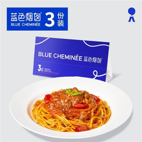 蓝色烟囱意大利面番茄肉酱家庭版速食意面(269g/份)