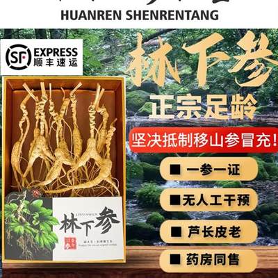 人参长白山野山参林下参籽货干参20年足龄产地直发礼盒煲汤泡酒参