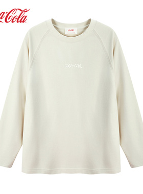 【商场同款】Coca-Cola可口可乐 简约Logo刺绣长袖T恤 男女同款