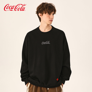 卫衣男2024新款 Coca 可口可乐 休闲宽松情侣黑色上衣 Cola 春秋季
