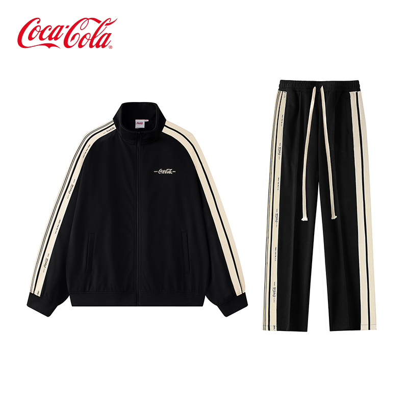 Coca-Cola/可口可乐休闲运动开衫卫衣套装春秋款外套运动服两件套