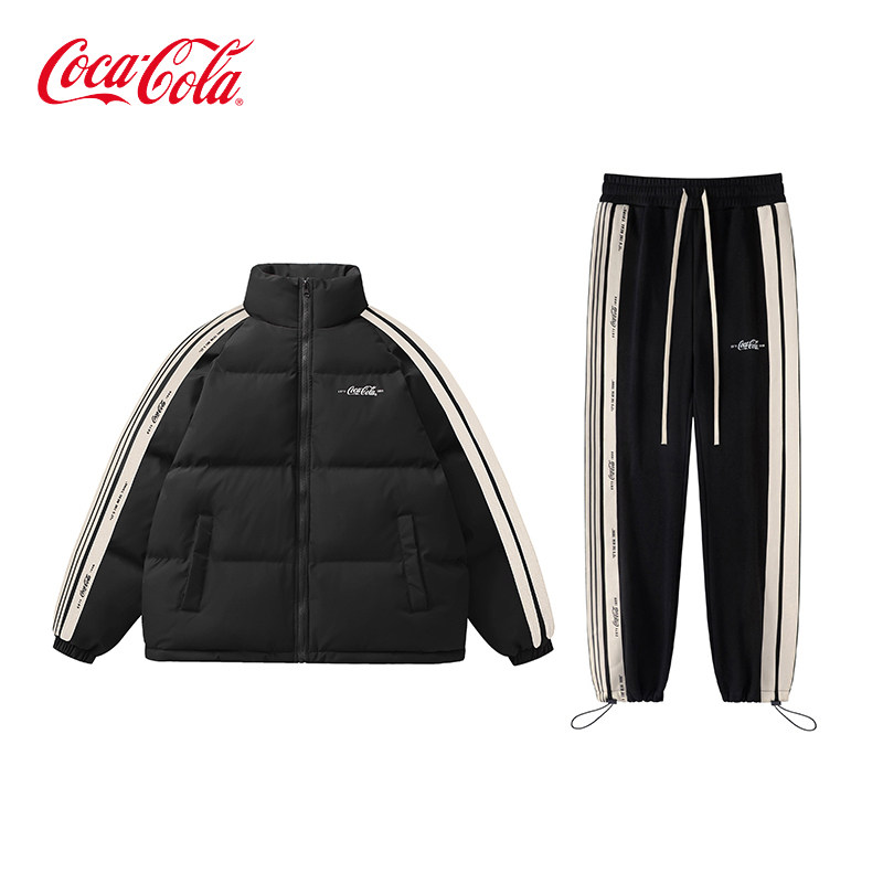 Coca-Cola/可口可乐 立领棉服直筒运动裤套装 男女同款,男装,棉衣,淘宝优惠券,粉丝福利购,淘宝优惠卷