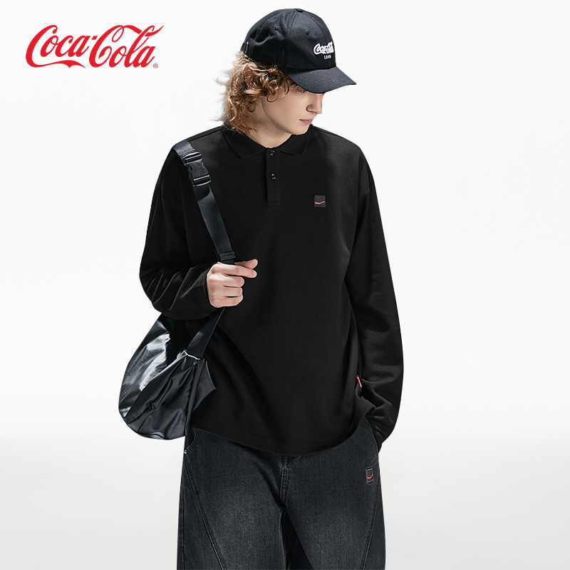 Coca-Cola章仔刺绣纯色打底衫