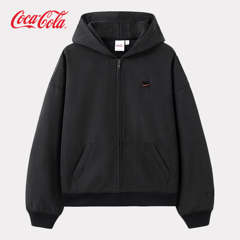 可口可乐麂皮绒卫衣开衫夹克