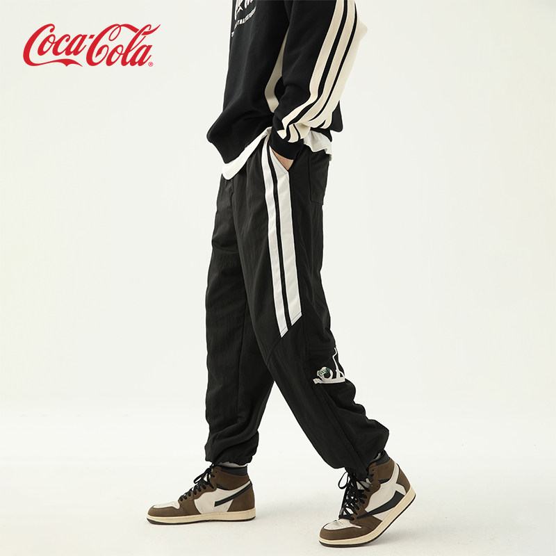 【商场同款】Coca-Cola/可口可乐 足球条纹休闲裤男女同款