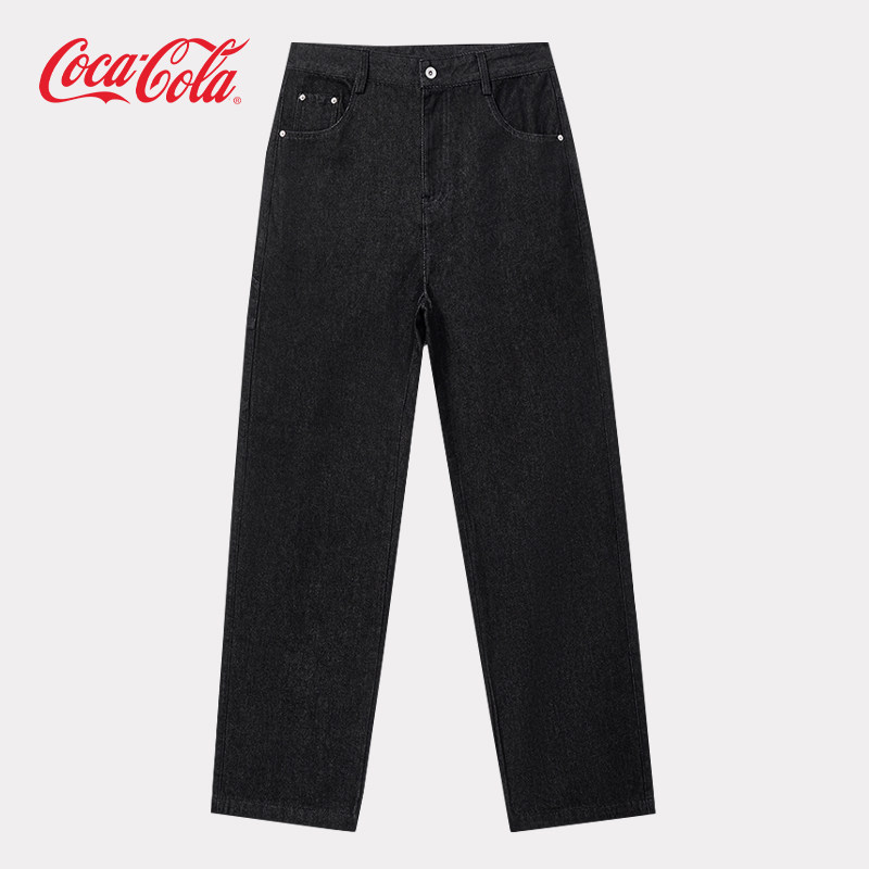 Coca-Cola/可口可乐 美式复古皮牌休闲直筒原色牛仔裤 男女同款,男装,牛仔裤,淘宝优惠券,粉丝福利购,淘宝优惠卷
