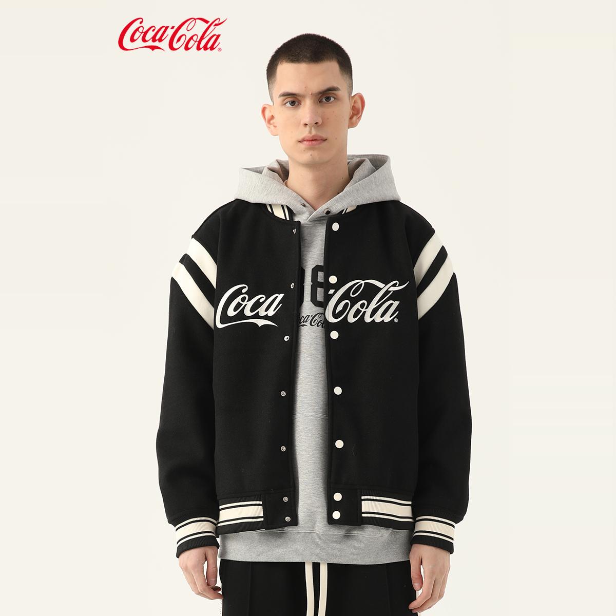 可口可乐美式棒球服加棉加厚