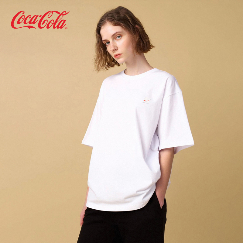 Coca-Cola/可口可乐 短袖美式潮牌印花圆领休闲运动夏季T恤男女