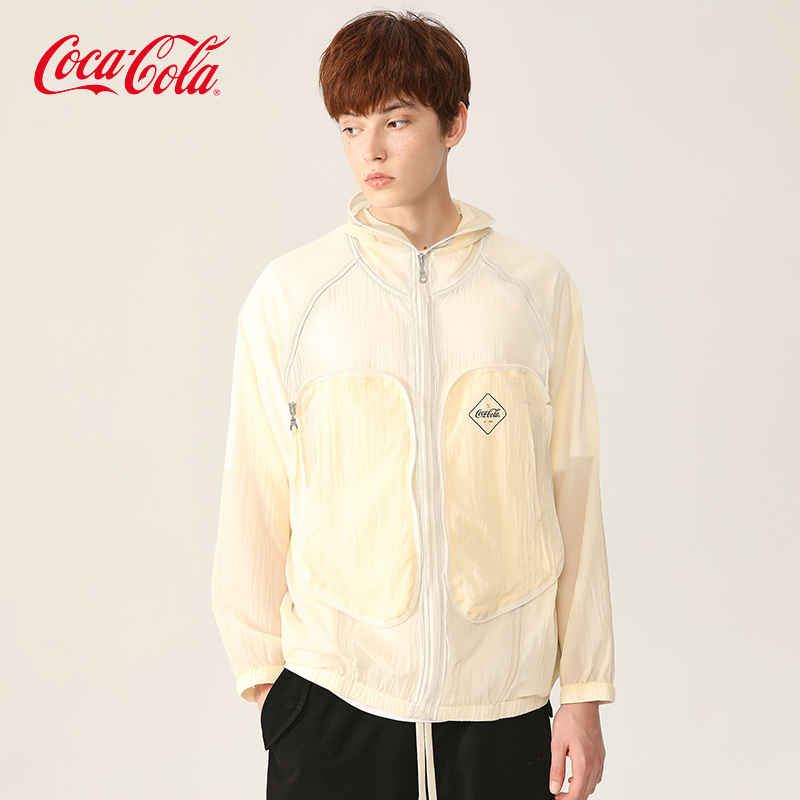 Coca-Cola/可口可乐 防嗮衣男女轻薄透气可收纳夏季薄外套防晒服