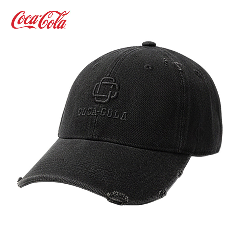 【商场同款】Coca-Cola可口可乐牛仔做旧破洞棒球鸭舌帽 男