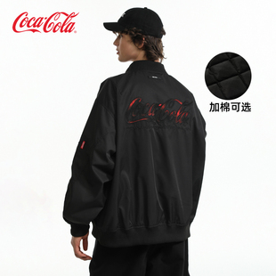 渐变格纹贴布绣美式 可口可乐男女同款 加棉加厚外套夹克 Cola Coca