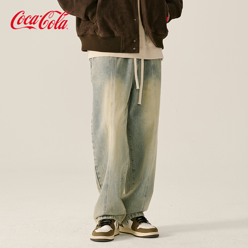 Coca-Cola/可口可乐直筒牛仔裤