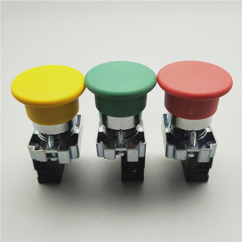 22MM点动XB2-BC31C ZB2-BE101C蘑菇头复位按钮开关绿色一常开